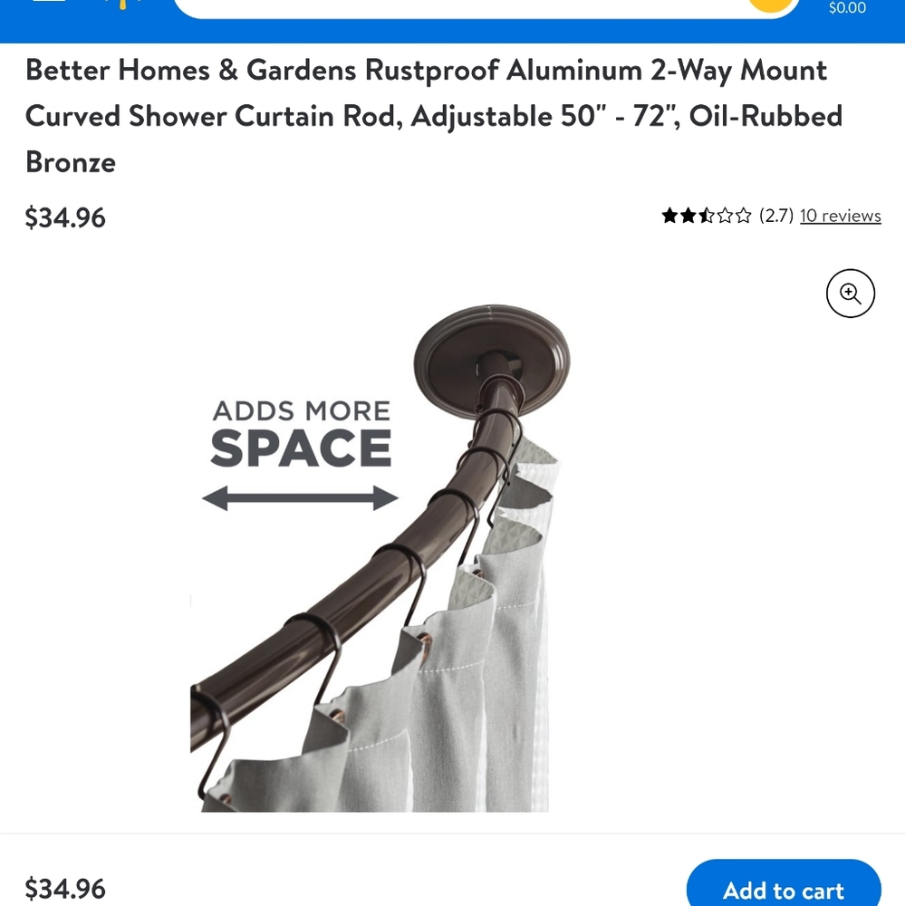 Rustproof Aluminum Curved Shower Rods with 24 Hooks